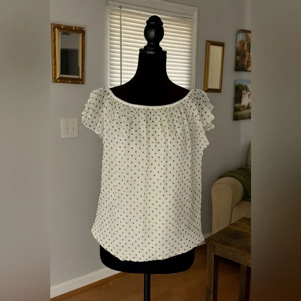 Luisa Ricci Made in Italy Silk Polka Dot Blouse – Size M